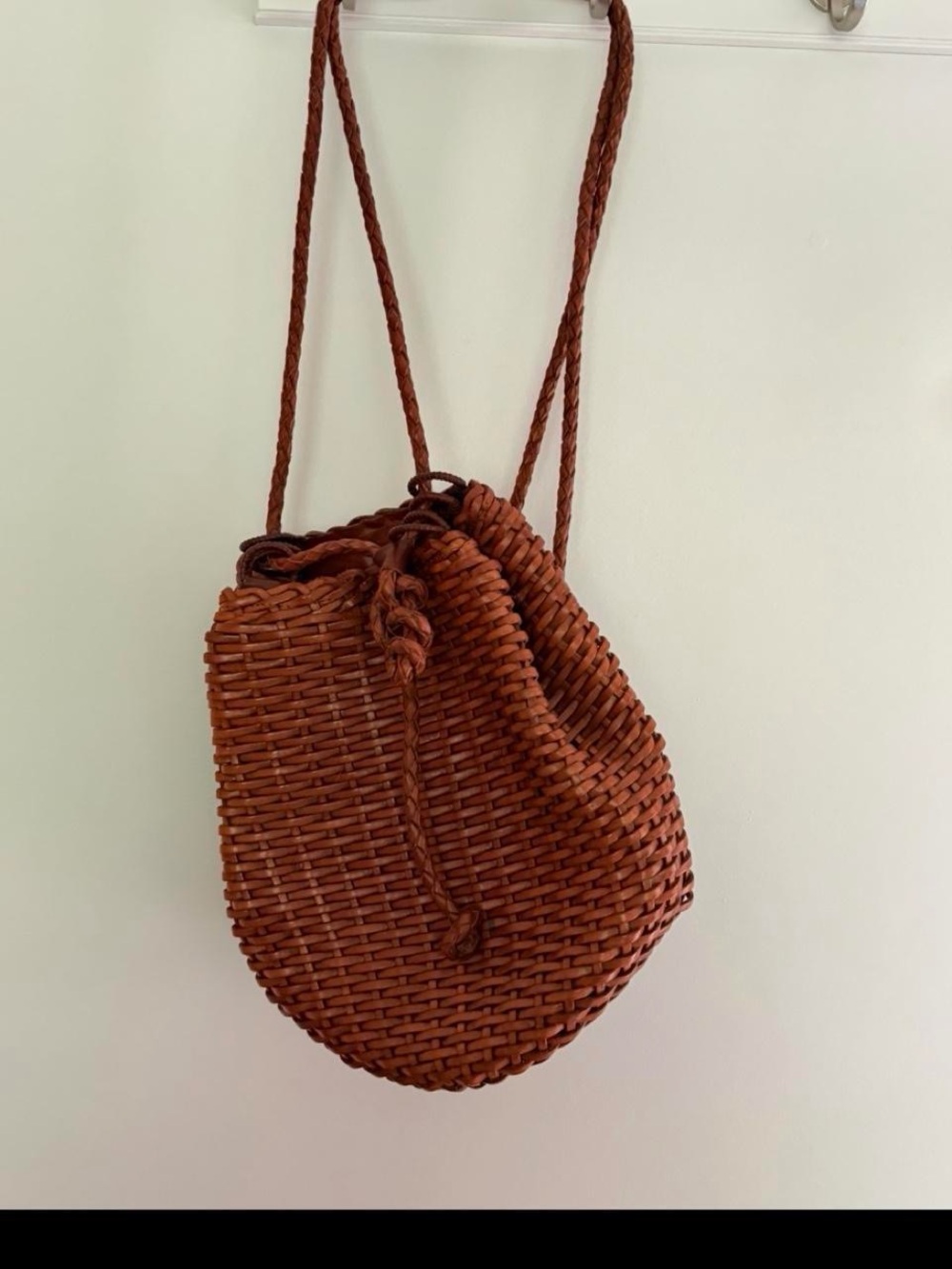 Vintage Italian Ellepi Woven Leather Bucket Bag, backpack adjustable purse - Picture 2 of 8